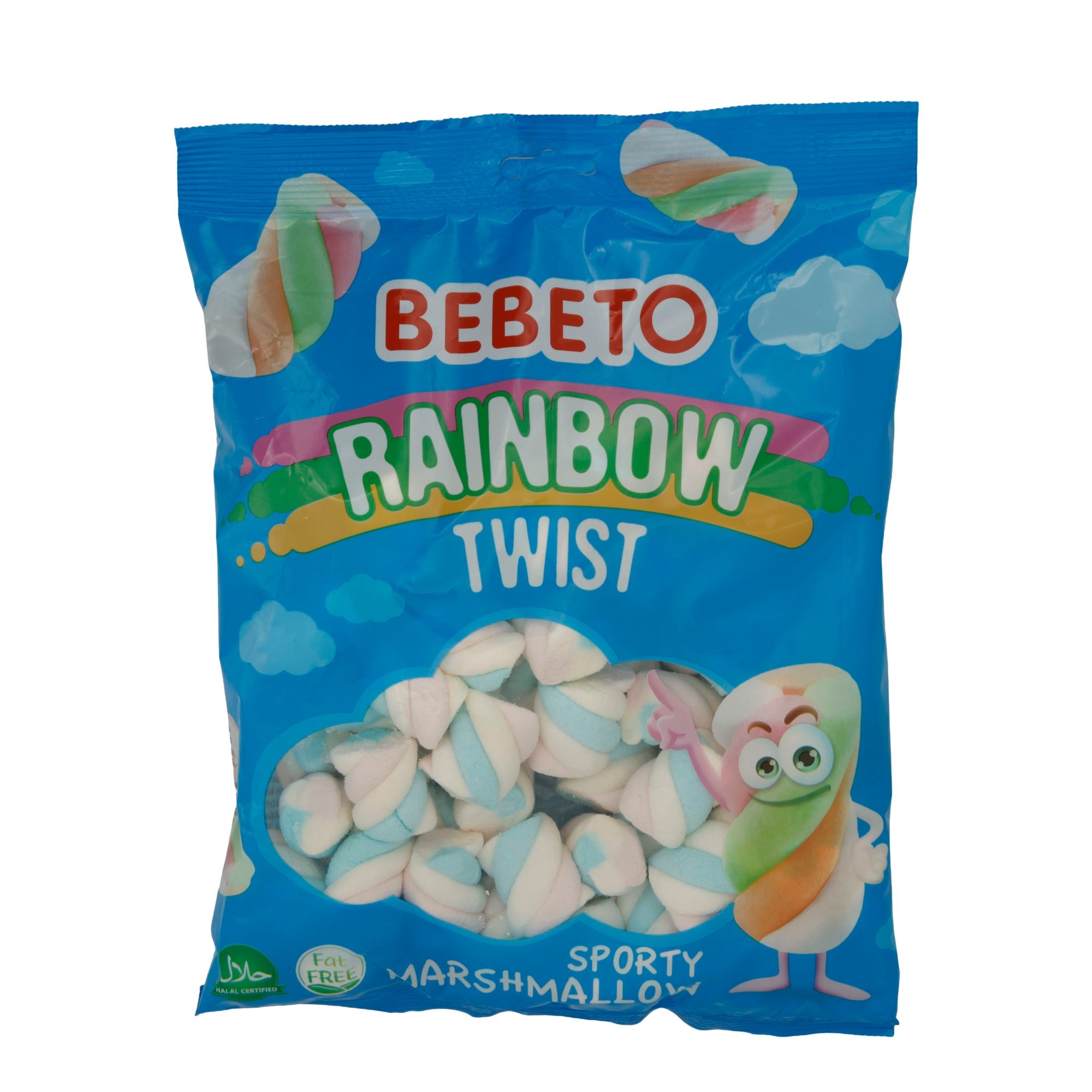 Marshmallows Bebeto Rainbow Twist | Süßigkeit | mit Vanillegeschmack | 250 g BEBETO
